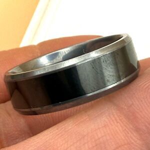 Black and Silver Ring